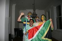 Rob, Mirriam, me and Marcella ready for the match