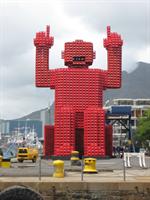 Man made from coca-cola crates