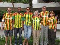 Some of the group chose to wear Ethiopian football shirts