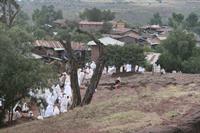 Locals leaving Bet Makael after prayers