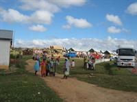 Arriving by bus and foot