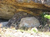 The cave is blocked with stones