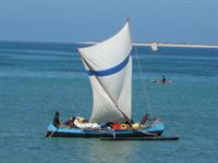 A fully loaded pirogue