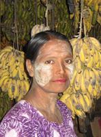 A banana seller in Mrauk-U